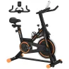 Bicicleta Estática con Volante de 8 kg Pantalla LCD Pulsómetro Sillín y Manillar Ajustables 103x48x115 cm Naranja - Ogal.Es