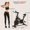 Bicicleta Estática con Volante de 8 kg Pantalla LCD Pulsómetro Sillín y Manillar Ajustables 103x48x115 cm Naranja - Ogal.Es