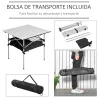 Mesa de Camping Plegable con Almacenaje de Malla y Bolsa de Transporte para Exterior Jardín y Picnic 70x70x69 cm... - Ogal.Es