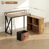 Escritorio Industrial con Luces LED y Estación de Carga con Patas Ajustables y Soporte en X 130x110x91 cm Madera... - Ogal.Es