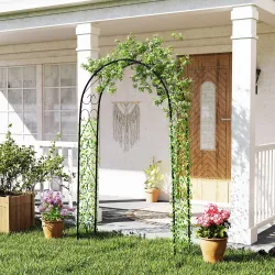 Arco de Jardín de Acero para Rosas y Plantas Trepadoras Arco de Boda para Plantas y Decoraciones 125x37x230 cm N... - Ogal.Es