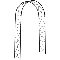 Arco de Jardín de Acero para Rosas y Plantas Trepadoras Arco de Boda para Plantas y Decoraciones 125x37x230 cm N... - Ogal.Es