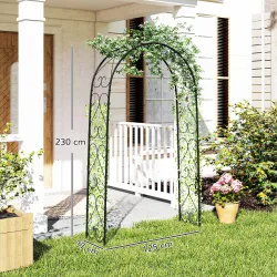 Arco de Jardín de Acero para Rosas y Plantas Trepadoras Arco de Boda para Plantas y Decoraciones 125x37x230 cm N... - Ogal.Es