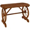 Mesa de Jardín de Madera de Abeto con Patas en Forma de Rueda Orificio para Sombrilla 120x63x70 cm Acabado Carbo... - Ogal.Es