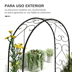 Arco de Jardín de Acero para Rosas y Plantas Trepadoras Arco de Boda para Plantas y Decoraciones 125x37x230 cm N... - Ogal.Es
