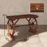 Mesa de Jardín de Madera de Abeto con Patas en Forma de Rueda Orificio para Sombrilla 120x63x70 cm Acabado Carbo... - Ogal.Es