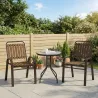 Conjunto de Jardín Exterior de 3 Piezas con 2 Sillas Apilables y Mesa Redonda de Vidrio Templado para Balcón Ter... - Ogal.Es