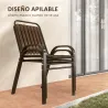 Conjunto de Jardín Exterior de 3 Piezas con 2 Sillas Apilables y Mesa Redonda de Vidrio Templado para Balcón Ter... - Ogal.Es