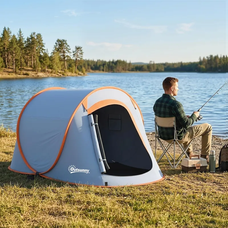 Tienda de Campaña Pop-Up para 2-3 Personas Plegable Impermeable de 2000 mm con Bolsa de Transporte 245x148x105 c... - Ogal.Es