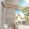 Toldo Manual Retráctil para Jardín con Manivela Protección UV Estructura de Metal y Aluminio 295x200 cm Crema - Ogal.Es