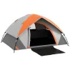 Tienda de Campaña Plegable para 2 Personas con Ventana y Bolsa Impermeable 3000 mm 210x150x110 cm Gris y Naranja - Ogal.Es