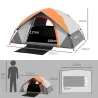 Tienda de Campaña Plegable para 2 Personas con Ventana y Bolsa Impermeable 3000 mm 210x150x110 cm Gris y Naranja - Ogal.Es