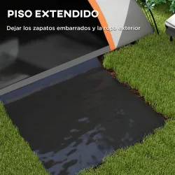 Tienda de Campaña Plegable para 2 Personas con Ventana y Bolsa Impermeable 3000 mm 210x150x110 cm Gris y Naranja - Ogal.Es