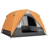 Tienda de Camping para 4 Personas Impermeable Fácil Instalación y Bolsa de Transporte Incluida 200x200x135 cm Gris - Ogal.Es