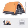 Tienda de Camping para 4 Personas Impermeable Fácil Instalación y Bolsa de Transporte Incluida 200x200x135 cm Gris - Ogal.Es