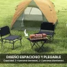 Tienda de Camping para 4 Personas Impermeable Fácil Instalación y Bolsa de Transporte Incluida 200x200x135 cm Gris - Ogal.Es