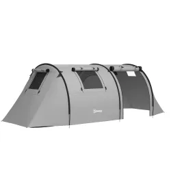 Tienda de Campaña para 3 Personas con Ventanas Gancho Bolsa de Transporte Impermeable 3000 mm 470x220x150 cm Verde - Ogal.Es