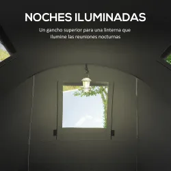 Tienda de Campaña para 3 Personas con Ventanas Gancho Bolsa de Transporte Impermeable 3000 mm 470x220x150 cm Verde - Ogal.Es