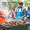 Barbacoa de Carbón con 2 Parrillas de Acero Inoxidable Barbacoa Portátil con 2 Especieros para Camping 94x39x70 ... - Ogal.Es