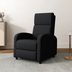 Sillón Relax Reclinable hasta 160° Sofá Reclinable Moderno con Reposapiés Soporta hasta 120 kg 64x86x102 cm Negro - Ogal.Es