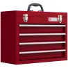 Caja de Herramientas de Acero con 4 Cajones Bandeja Tapa Abatible y Cierres Metálicos 51x22x39,5 cm Rojo - Ogal.Es