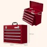 Caja de Herramientas de Acero con 4 Cajones Bandeja Tapa Abatible y Cierres Metálicos 51x22x39,5 cm Rojo - Ogal.Es