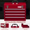 Caja de Herramientas de Acero con 4 Cajones Bandeja Tapa Abatible y Cierres Metálicos 51x22x39,5 cm Rojo - Ogal.Es