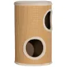 Barril Rascador para Gatos de 2 Niveles Torre Rascador para Gatos con 2 Cuevas y Cubierta de Sisal Ø35x60 cm Marrón - Ogal.Es