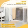 Barrera de Seguridad para Perros con Puerta Pequeña para Escaleras y Puertas 75-131 cm con 3 Extensiones Blanco - Ogal.Es