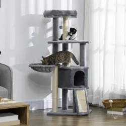 Árbol Rascador para Gatos Árbol para Gatos 127 cm con Cueva Hamaca Cama Plataformas Rampa de Sisal Bola Colgante... - Ogal.Es