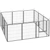 Parque para Perros de 12 Paneles 68x80 cm Corral Plegable para Perros Medianos con Puertas y Cierre Negro - Ogal.Es