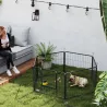 Parque para Perros de 6 Paneles de 60 cm de Altura con Puerta para Interior y Exterior Negro - Ogal.Es