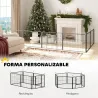 Parque para Perros de 6 Paneles de 60 cm de Altura con Puerta para Interior y Exterior Negro - Ogal.Es