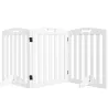 Barrera de Seguridad para Perros Plegable 155 cm Valla para Perros Medianos de 3 Paneles con Pies Extraíbles Blanco - Ogal.Es