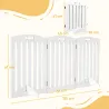 Barrera de Seguridad para Perros Plegable 155 cm Valla para Perros Medianos de 3 Paneles con Pies Extraíbles Blanco - Ogal.Es