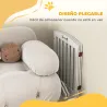 Barrera de Seguridad para Perros Plegable 155 cm Valla para Perros Medianos de 3 Paneles con Pies Extraíbles Blanco - Ogal.Es