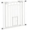 Barrera de Seguridad para Perros 74-80 cm con Montaje a Presión Doble Bloqueo Extensión para Puerta Escalera Blanco - Ogal.Es