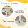 Barrera de Seguridad para Perros 74-80 cm con Montaje a Presión Doble Bloqueo Extensión para Puerta Escalera Blanco - Ogal.Es