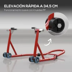 Caballete Moto Soporte Delantero Universal de Acero con Horquillas en U y L para Rueda 10" 17" 18" Carga 200 kg ... - Ogal.Es