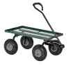 Carrito de Jardín con Manija Acolchada y 4 Ruedas Grandes Estructura de Acero Carga 150 kg 94x48,5x100 cm Verde ... - Ogal.Es