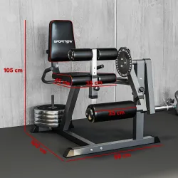 Máquina de Extensión y Curl de Piernas Ajustable con Carga de Placas para Entrenamiento de Cadera Muslos en Gimn... - Ogal.Es