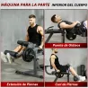 Máquina de Extensión y Curl de Piernas Ajustable con Carga de Placas para Entrenamiento de Cadera Muslos en Gimn... - Ogal.Es