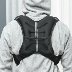 Chaleco Lastrado 5 kg con 2 Correas Ajustables y Bandas Reflectantes para Entrenamiento de Fuerza Jogging Negro - Ogal.Es
