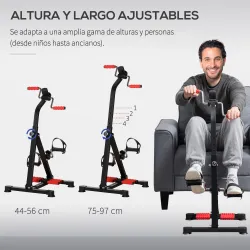 Pedales Estáticos Personas Mayores de Piernas y Brazos Altura Ajustable 75-97 cm Pantalla LCD y Rodillo Masajeador - Ogal.Es