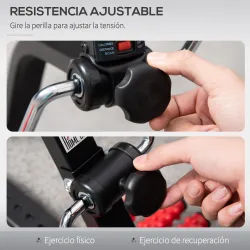 Pedales Estáticos Personas Mayores de Piernas y Brazos Altura Ajustable 75-97 cm Pantalla LCD y Rodillo Masajeador - Ogal.Es
