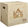 Cajón Pliométrico de Madera 3 en 1 con 2 Mango Hueco para Casa Oficina Gimnasia 40,5x35,5x30,5 cm Madera Natural - Ogal.Es