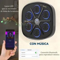 Boxeo Pared Musical con 9 Modos de Velocidad Guantes Conexión Bluetooth Luces LED para Adultos y Niños en Casa O... - Ogal.Es