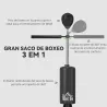 Saco de Boxeo de Pie con Bola de Velocidad y Barra Giratoria de 360° 88x48x155-205 cm Negro - Ogal.Es