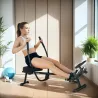 Máquina de Remo para Casa con 12 Niveles de Resistencia Hidráulica Pantalla LCD para Entrenaminto en Gimnasio Negro - Ogal.Es
