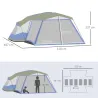Tienda de Campaña 6-8 Personas Tienda Familiar con Vestíbulo 2 Ventanas Tienda Tipo Cúpula Poliéster 3000mm 518x... - Ogal.Es